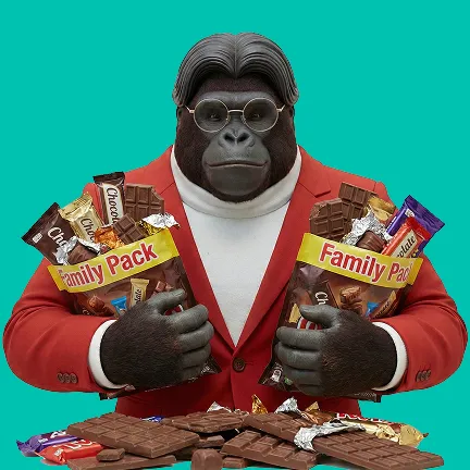 はちみつゴリラが1ヶ月に食べるチョコレート、ファミリーパックの袋数